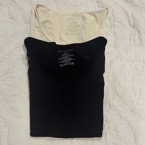 Ann Taylor Black and Cream Camisoles